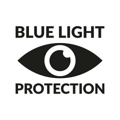 Blue light protection eye icon vector symbol
