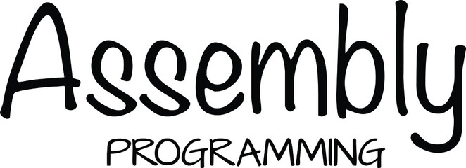 Programming text. Only one single word. Printable graphic tee. Design doodle for print. Vector illustration. Colorful. Hand drawn calligraphy style. Black and white