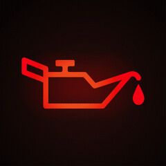 Engine oil warning light vector illustration.