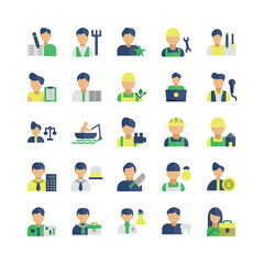 Profession icon set vector flat for website, mobile app, presentation, social media. Suitable for user interface and user experience.