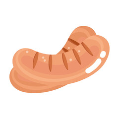 fast food sausages snack cartoon isolated icon white background