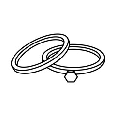 wedding rings love celebration linear style icon