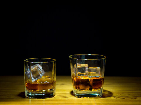 Low light photography whiskey and celebrate concept