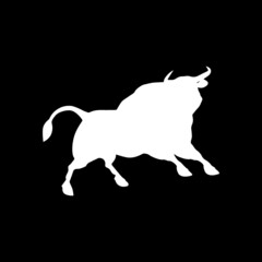 black and white bull