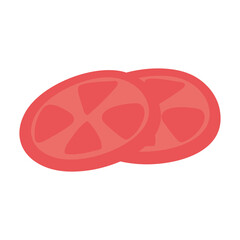 fresh vegetables slice tomatoes isolated icon design white background