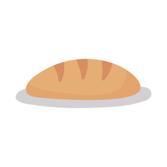 food bread on dish isolated icon design white background