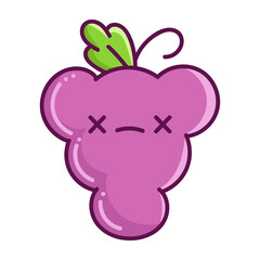 kawaii dead grape cartoon illustration