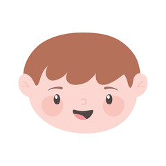 happy face boy cartoon character isolated icon design white background