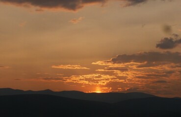 sunset in the mountains