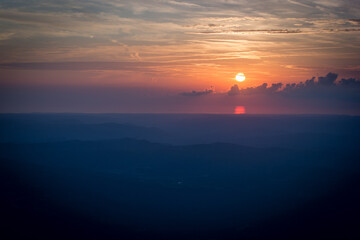 Sunset in Croatia, Mountains and the sea at Opatija