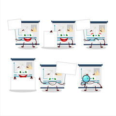 Business presentation cartoon character bring information board