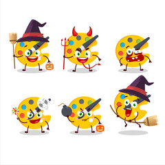 Halloween expression emoticons with cartoon character of color palette