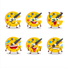 Cartoon character of color palette with smile expression