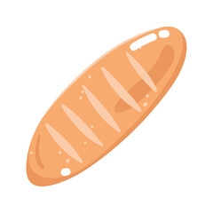 food fresh whole bread bakery cartoon isolated icon white background