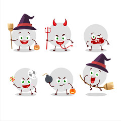 Halloween expression emoticons with cartoon character of volley ball