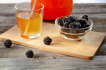 Blackberry kombucha, probiotic food, gut health, keto diet drink.