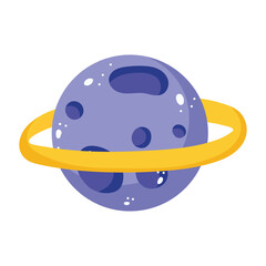 planet saturn solar system cartoon isolated icon design white background © Stockgiu