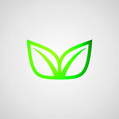 Vector leaf, green shape and monochromatic one. Abstract emblem, design concept, logo, logotype element for template.
