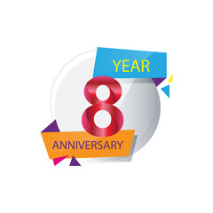 8 Year Anniversary celebration Vector Template Design Illustration