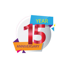 15 Year Anniversary celebration Vector Template Design Illustration