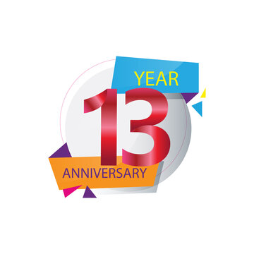 13 Year Anniversary celebration Vector Template Design Illustration