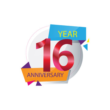 16 Year Anniversary celebration Vector Template Design Illustration