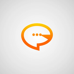 Chat bubble messenger logo or symbol communication creative template design

