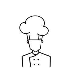 hand drawn doodle chef vector icon illustration