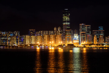 Fototapeta na wymiar Hong Kong Victoria Harbour at night