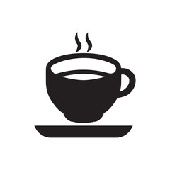Coffee cup icon  Black vector illustration