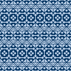 Japanese Tribal Flower Diamond Vector Seamless Pattern