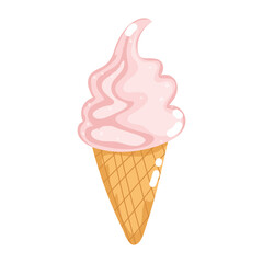fast food ice cream cone sweet cartoon isolated icon white background