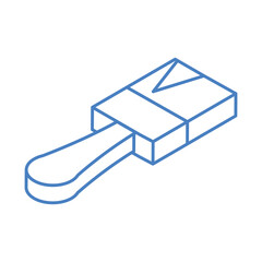 isometric repair construction paint brush work tool and equipment linear style icon design