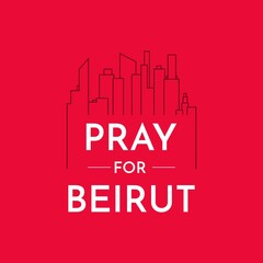 Pray for Beirut vector template. Design for banner or print.