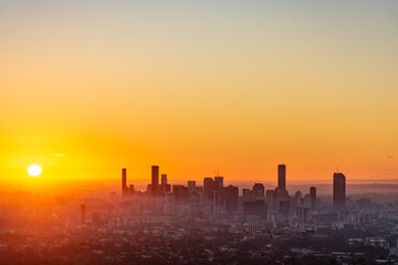 Fototapeta na wymiar Sunset over the city