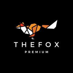 fox geometric tech logo vector icon illustration