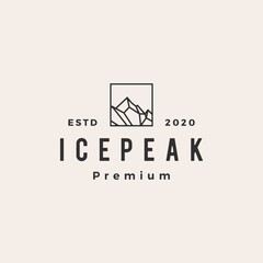 Fototapeta premium icepeak mount hipster vintage logo vector icon illustration
