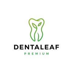 dental leaf logo vector icon illustration