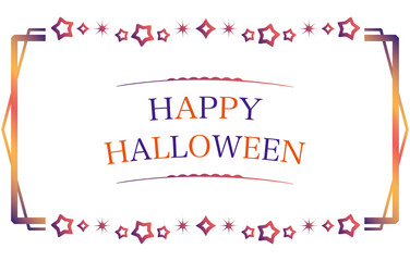 星やキラキラ素材のおしゃれなハロウィンフレーム　横　Halloween flame vintage