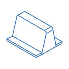 isometric repair construction roadblock barrier work tool and equipment linear style icon design