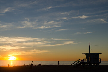 Sunset and Lifeguard Hut
