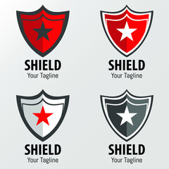 Fototapeta premium Simple Shield Logo Design Vector Set