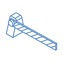 isometric repair construction automatic barrier work tool and equipment linear style icon design