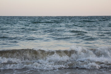 Water flowing on the beach