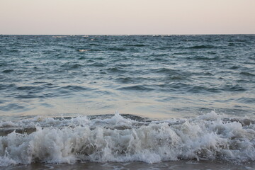 Water flowing on the beach