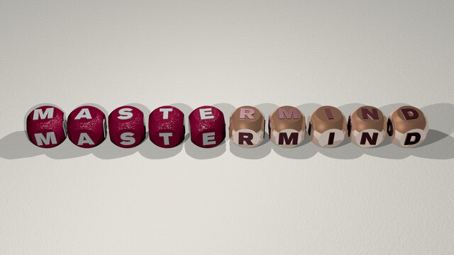 mastermind combined by dice letters and color crossing for the related meanings of the concept