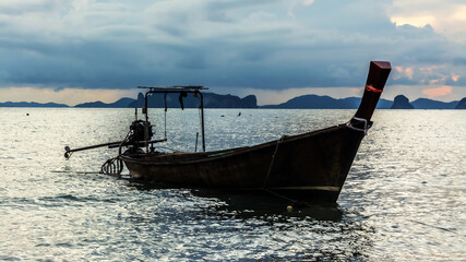 fishing boat in the sea , Krabi Thailand