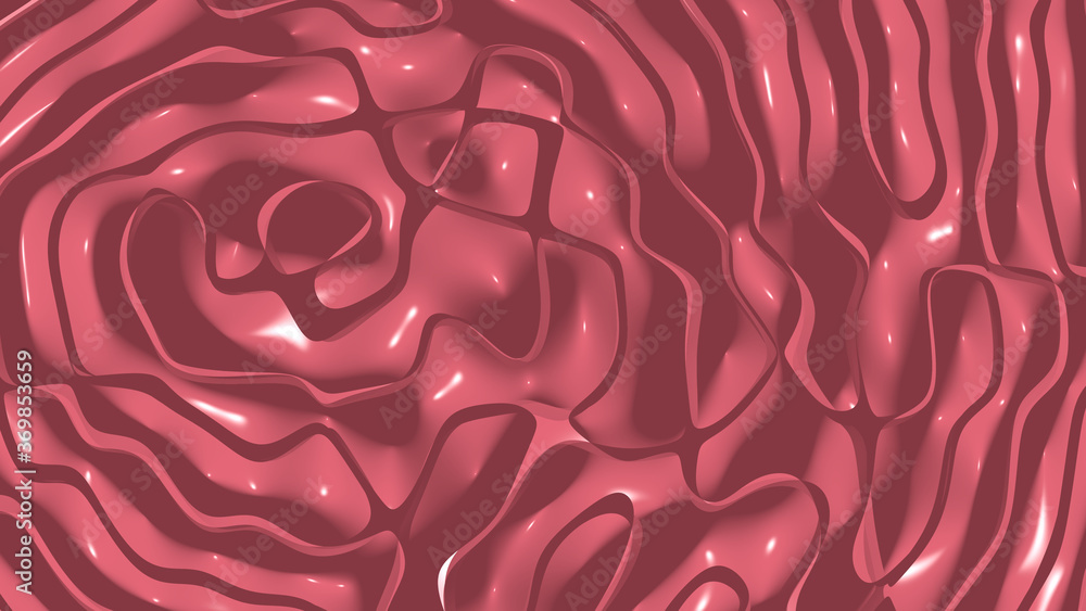 Poster simple light red (pantone) monochromic 3d abstract background image made of plain crackle patterns w