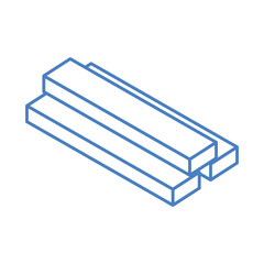 isometric repair construction steel square bars work tool and equipment linear style icon design