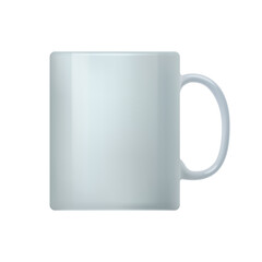 White coffee mug. Side view of white ceramic cup. Mockup template for branding identity or your design realistic vector illustration isolated on white